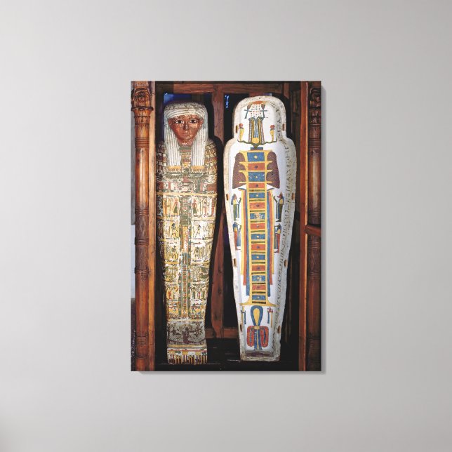 Egyptian sarcophagus covered with hieroglyphics (p canvas print (Front)