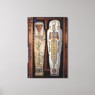 Egyptian sarcophagus covered with hieroglyphics (p canvas print