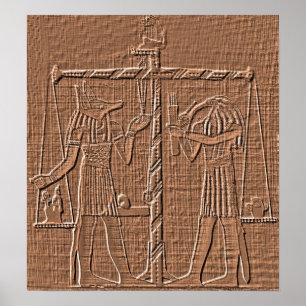 Egyptian Scales of Life Hieroglyph Poster