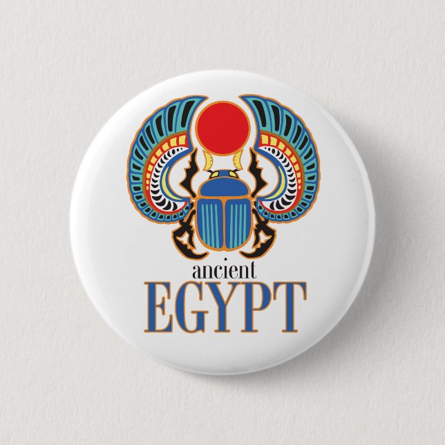 Egyptian scarab beetle. Ancient Egypt 6 Cm Round Badge (Front)