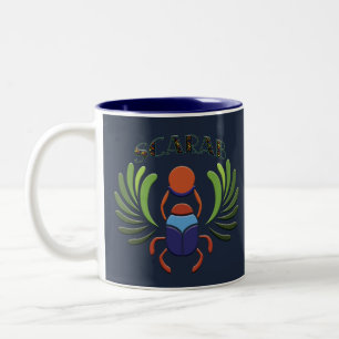 Egyptian Scarab Beetle. Ancient Egypt Classic Two-Tone Coffee Mug