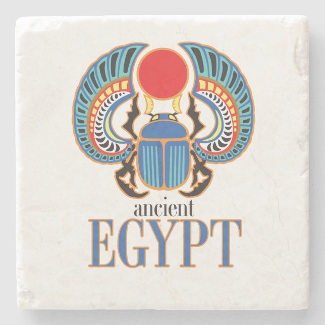 Egyptian scarab beetle. Ancient Egypt Stone Coaster (Front)