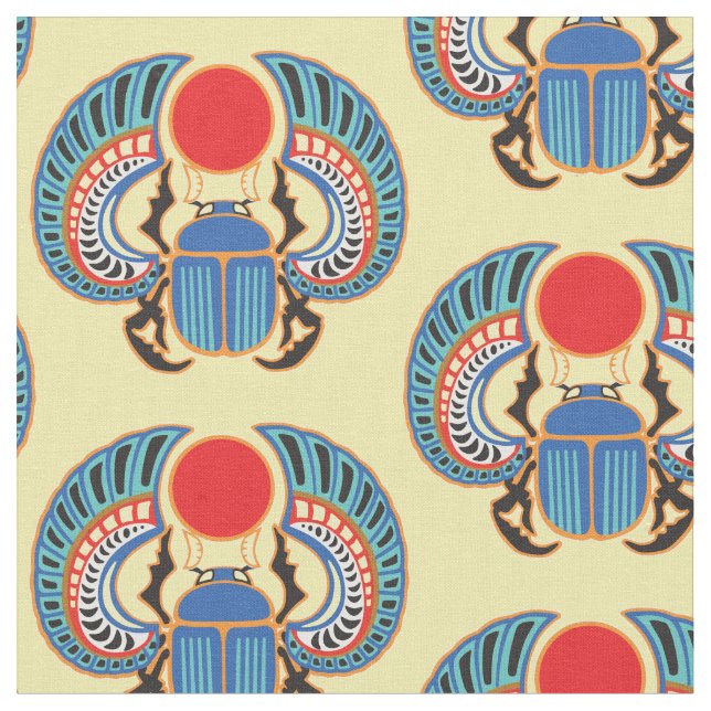 Egyptian scarab beetle fabric (Close Up)