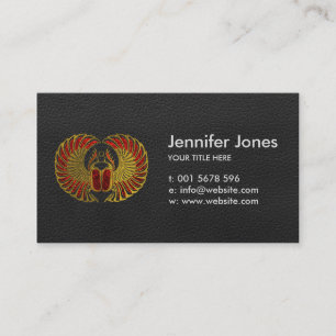 Egyptian Scarab Beetle - Gold and red  metallic Business Card