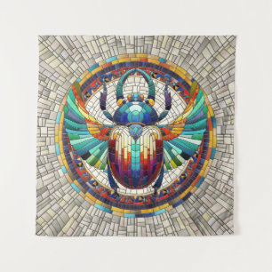 Egyptian Scarab Beetle -Mosaic Art Tapestry