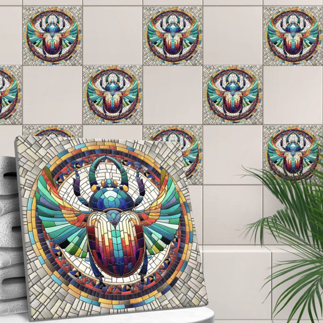 Egyptian Scarab Beetle -Mosaic Art Tile (Creator Uploaded)