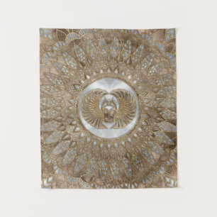 Egyptian Scarab Beetle Pastel Golds Tapestry
