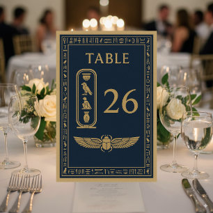 Egyptian Scarab & Vases – Editable Table Number