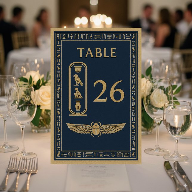Egyptian Scarab & Vases – Editable Table Number (Creator Uploaded)