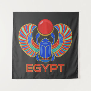 Egyptian Scarab With The Word Egypt Tapestry