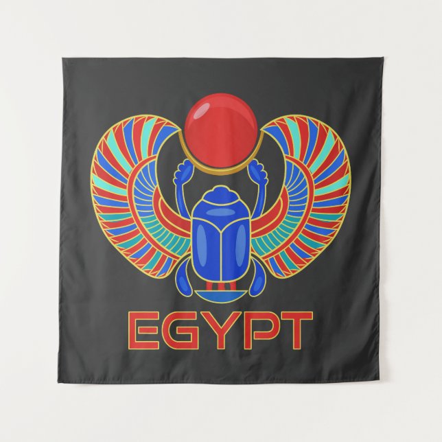 Egyptian Scarab With The Word Egypt Tapestry (Front)