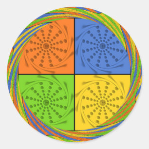 Egyptian Seamless set fabric pattern Classic Round Sticker