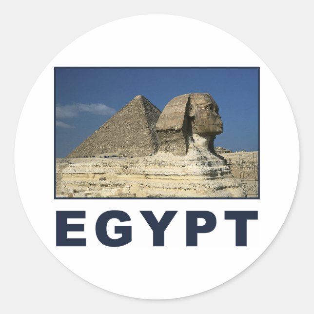 Egyptian Sphinx Classic Round Sticker (Front)