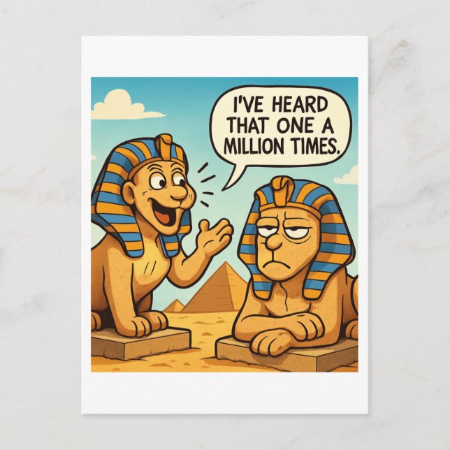 Egyptian Sphinx Humour Cartoon Postcard (Front)