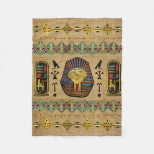 Egyptian Sphinx Ornament on papyrus Fleece Blanket