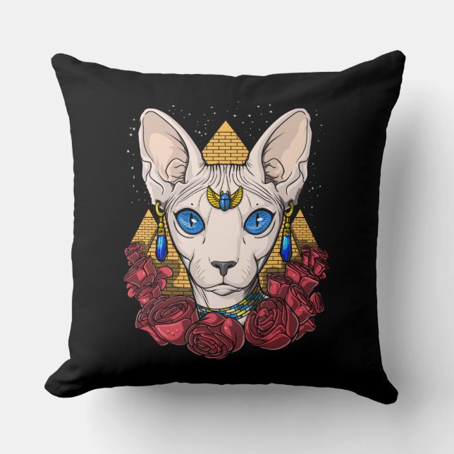 Egyptian Sphynx Cat Goddess Ancient Mythology Cushion (Front)