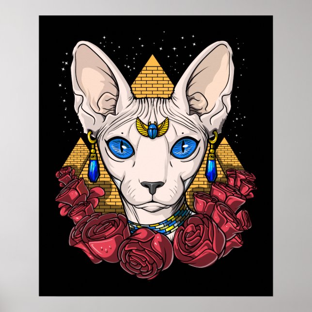Egyptian Sphynx Cat Goddess Ancient Mythology Poster (Front)
