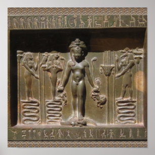 Egyptian Statue Sculpture at New York Museum Poster