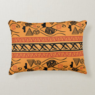 Egyptian Striped, Tribal Vintage Motif. Decorative Cushion