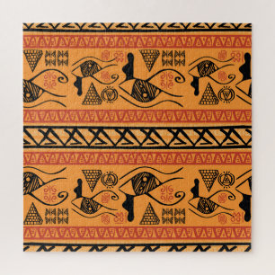 Egyptian Striped, Tribal Vintage Motif. Jigsaw Puzzle