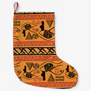 Egyptian Striped, Tribal Vintage Motif. Small Christmas Stocking