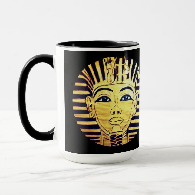 Egyptian Style Black and Gold Pharaoh  Coffee Mug (Left)