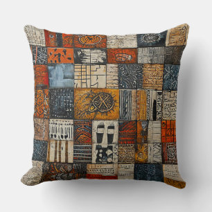 🏺 Egyptian Style Decorative Tiles Wall Pattern ✨ Cushion