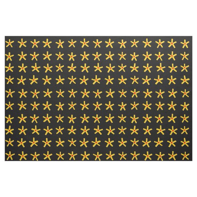 Egyptian Style Star Pattern - Black Fabric (Fat Quarter)