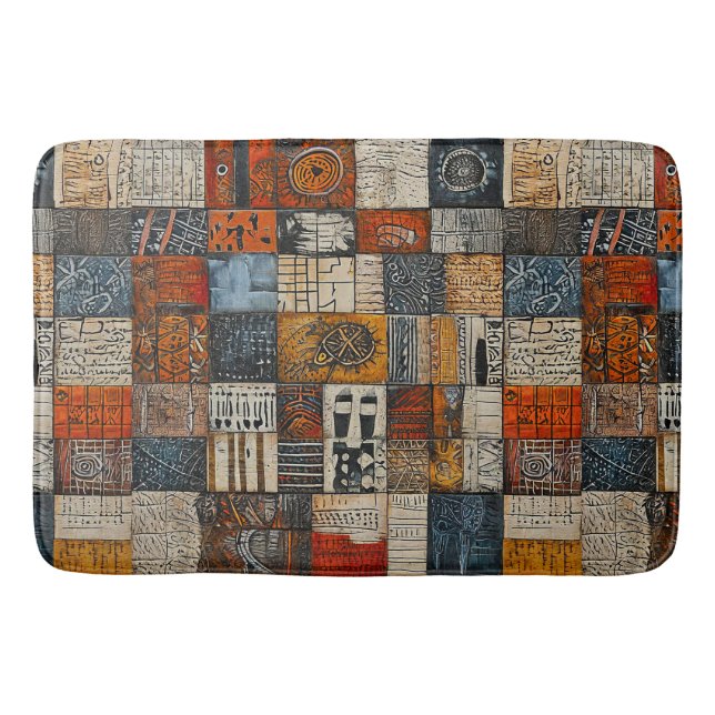Egyptian style, tiles on a wall bath mat (Front)