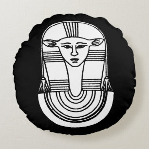 Egyptian Symbol: Hathor Round Cushion