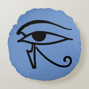 Egyptian Symbol: Utchat Round Cushion