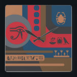 Egyptian Symbols Art Deco Composition #5 Square Wall Clock<br><div class="desc">Egyptian Symbols Art Deco Composition #5</div>
