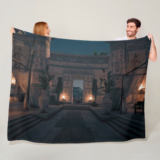 EGYPTIAN TEMPLE FLEECE BLANKET (In Situ)