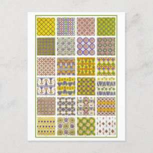 Egyptian Textile and Tile Designs Vintage Postcard