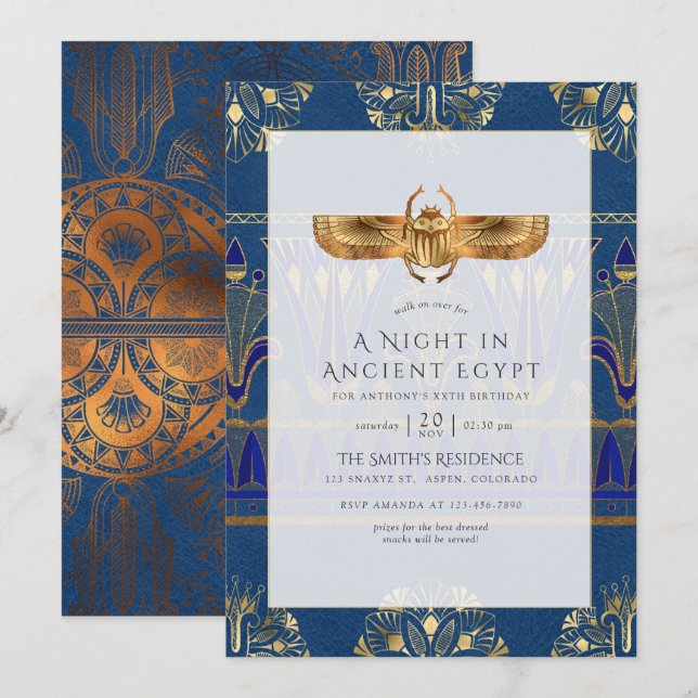 Egyptian Themed Party Invitation (Front/Back)