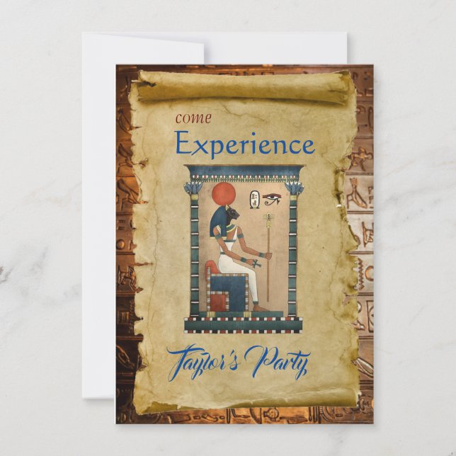 Egyptian Themed Party Invitation Flat Card (Front)