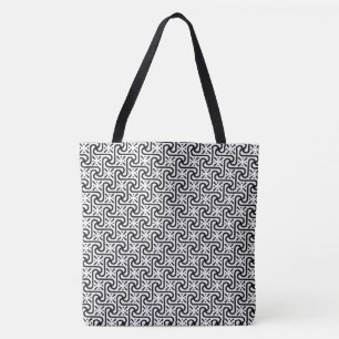 Egyptian tile pattern, black and white tote bag