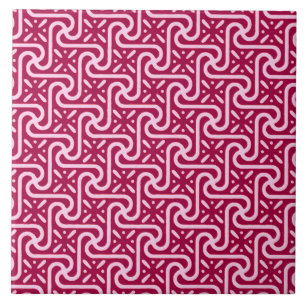 Egyptian tile pattern, burgundy and pink