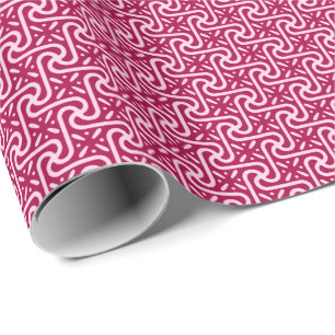 Egyptian tile pattern, burgundy and pink wrapping paper