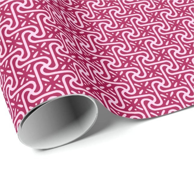 Egyptian tile pattern, burgundy and pink wrapping paper (Roll Corner)