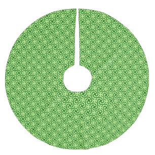 Egyptian tile pattern, emerald and lime green brushed polyester tree skirt