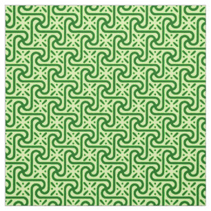 Egyptian tile pattern, emerald and lime green fabric