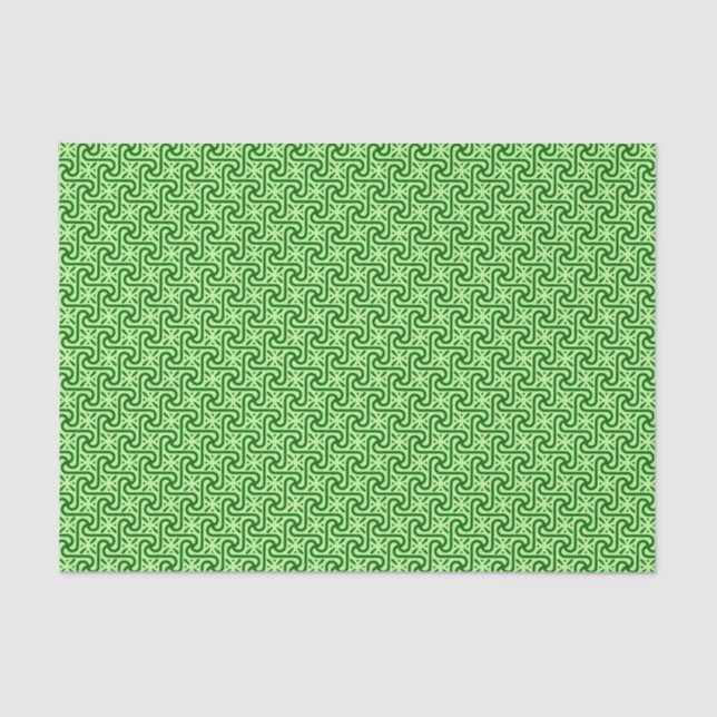 Egyptian Tile Pattern, Emerald and Lime Green  Tissue Paper (Front)