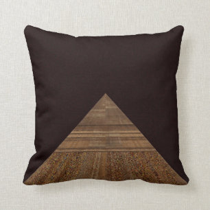 Egyptian Topaz Golden Pyramid Abstract Art Cushion