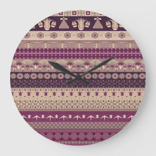 Egyptian Tribal: Ancient Seamless Large Clock