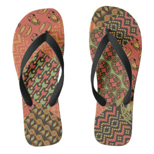 Egyptian Tribal Faux Patchwork Unisex Flip Flops