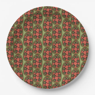 Egyptian Tribal Shield on Green Paper Plate