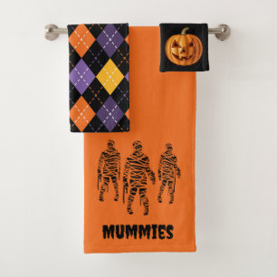 Egyptian UK Mummies Themed Custom Name Bath Towel Set