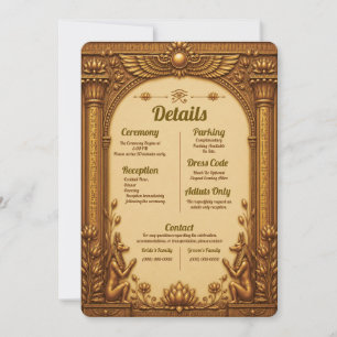 Egyptian Wedding Details Card Template