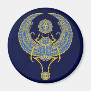 Egyptian Winged Scarab, Blue Magnet